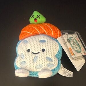 RARE Ami Amis Plush Sushi with wasabi in Orange & Blue Accents